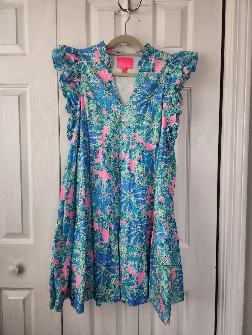 NWOT Lilly Pulitzer Aldena Ruffle Dress Large - Picture 2 of 8
